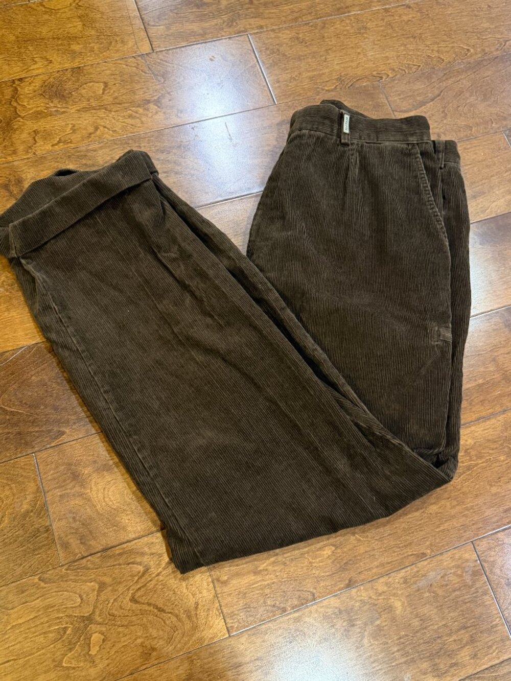 Beretta Sport Corduroy Pants Mens 38 Olive Brown Pleated Made In Italy